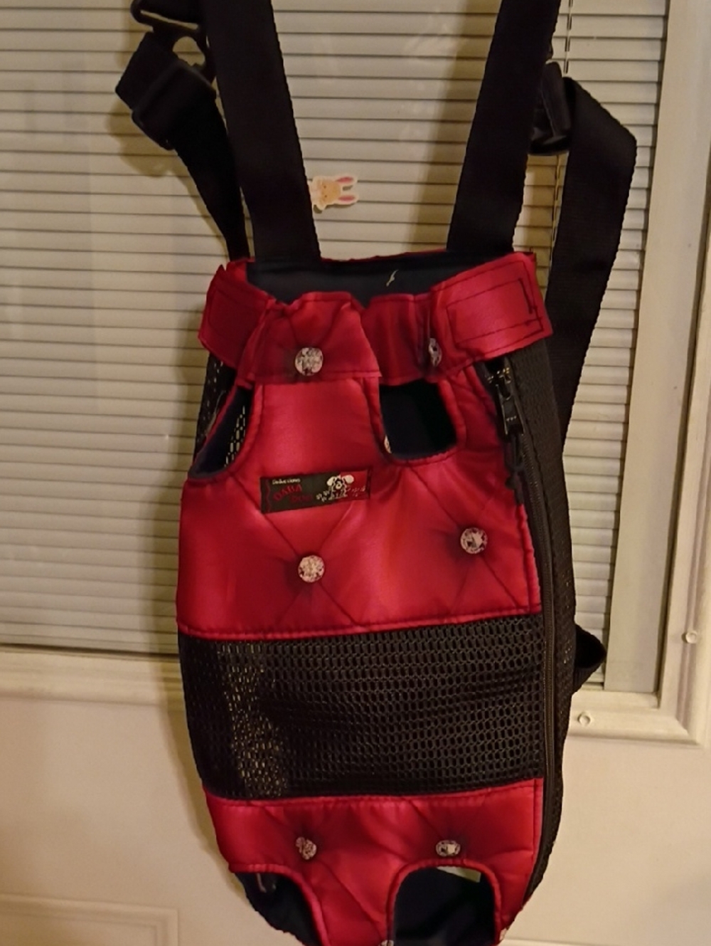 Red Quilted Pet Carrier Backpack
